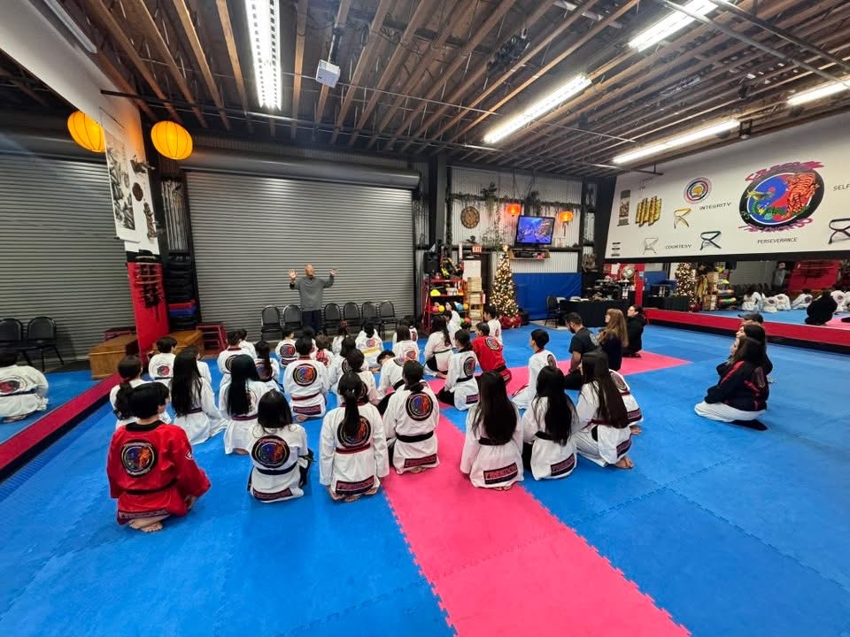 Taekwondo student training